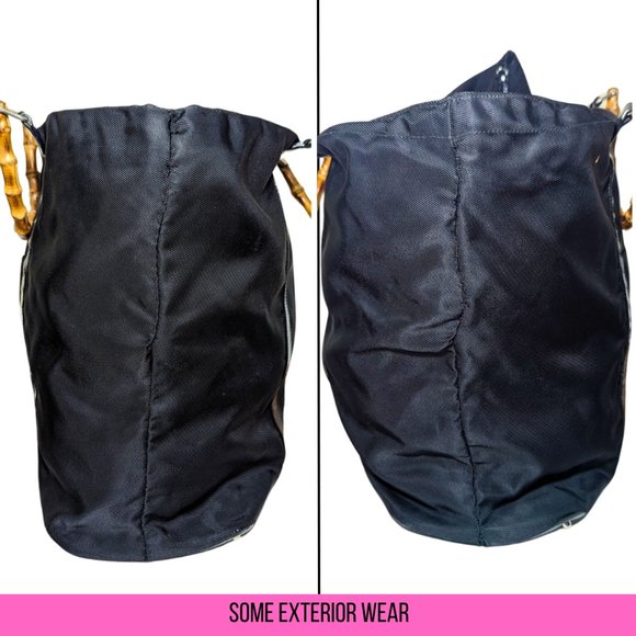 Gucci Large Black Nylon Bamboo Zip Tote Bag 002-2058-0412-5 - Picture 3 of 14